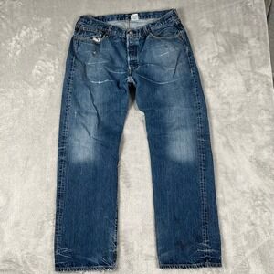 Levi's 501 Button Fly Jeans Mens 38x32 Mexico WPL 423 Distressed Y2K
